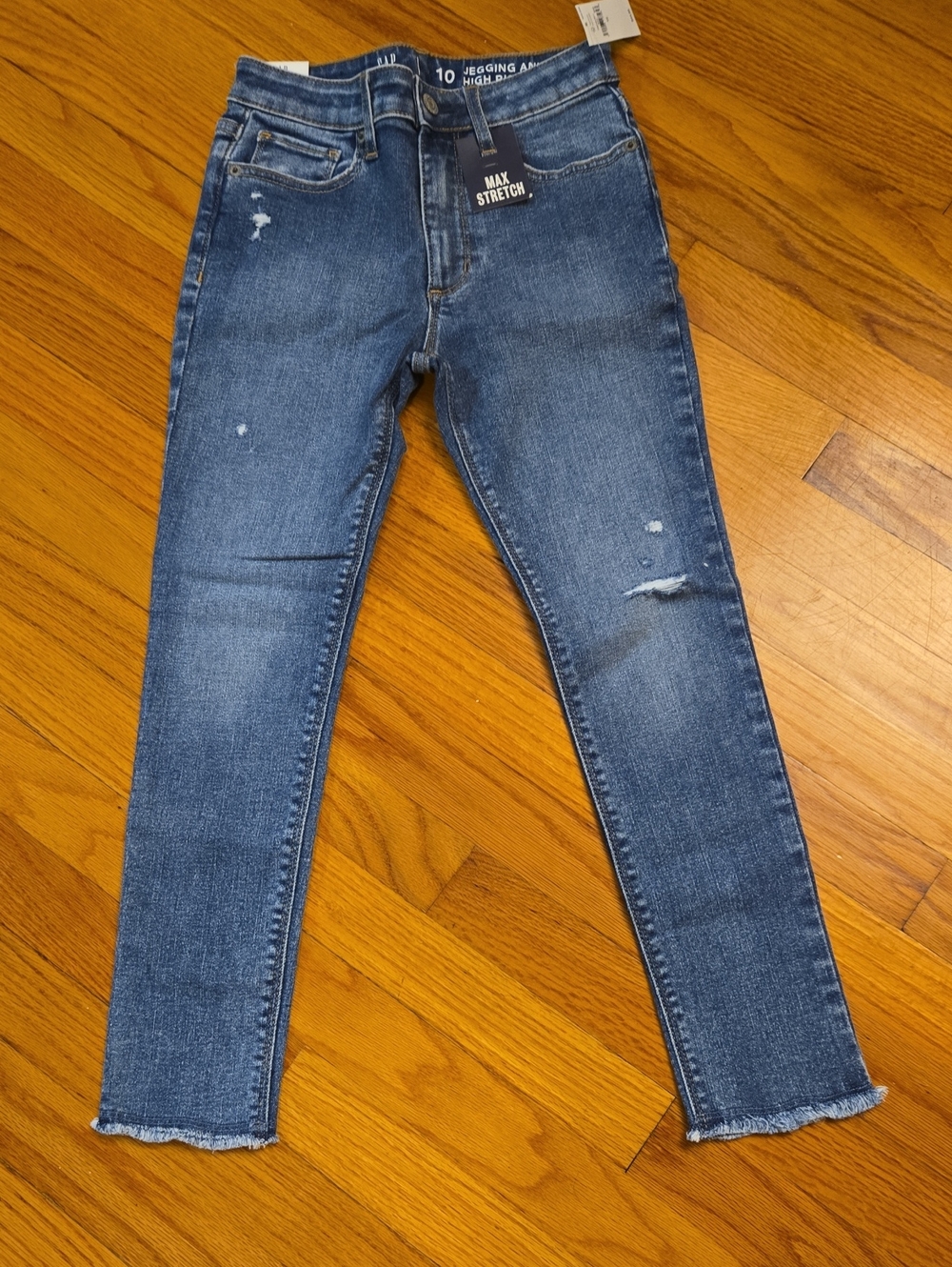 GAP Blue Distressed Stretch Jeggings